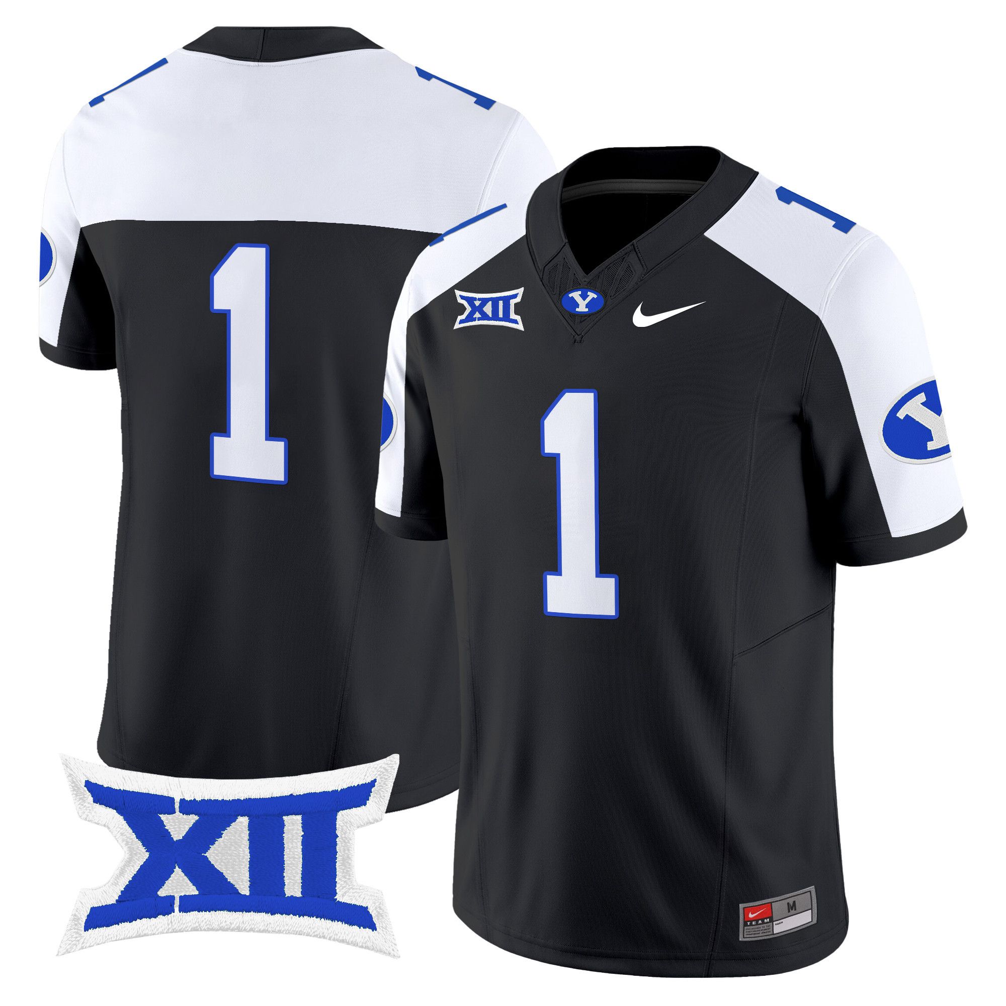 Men BYU Cougars #1 No Name Black Nike 2024 Vapor Limited NCAA Jersey